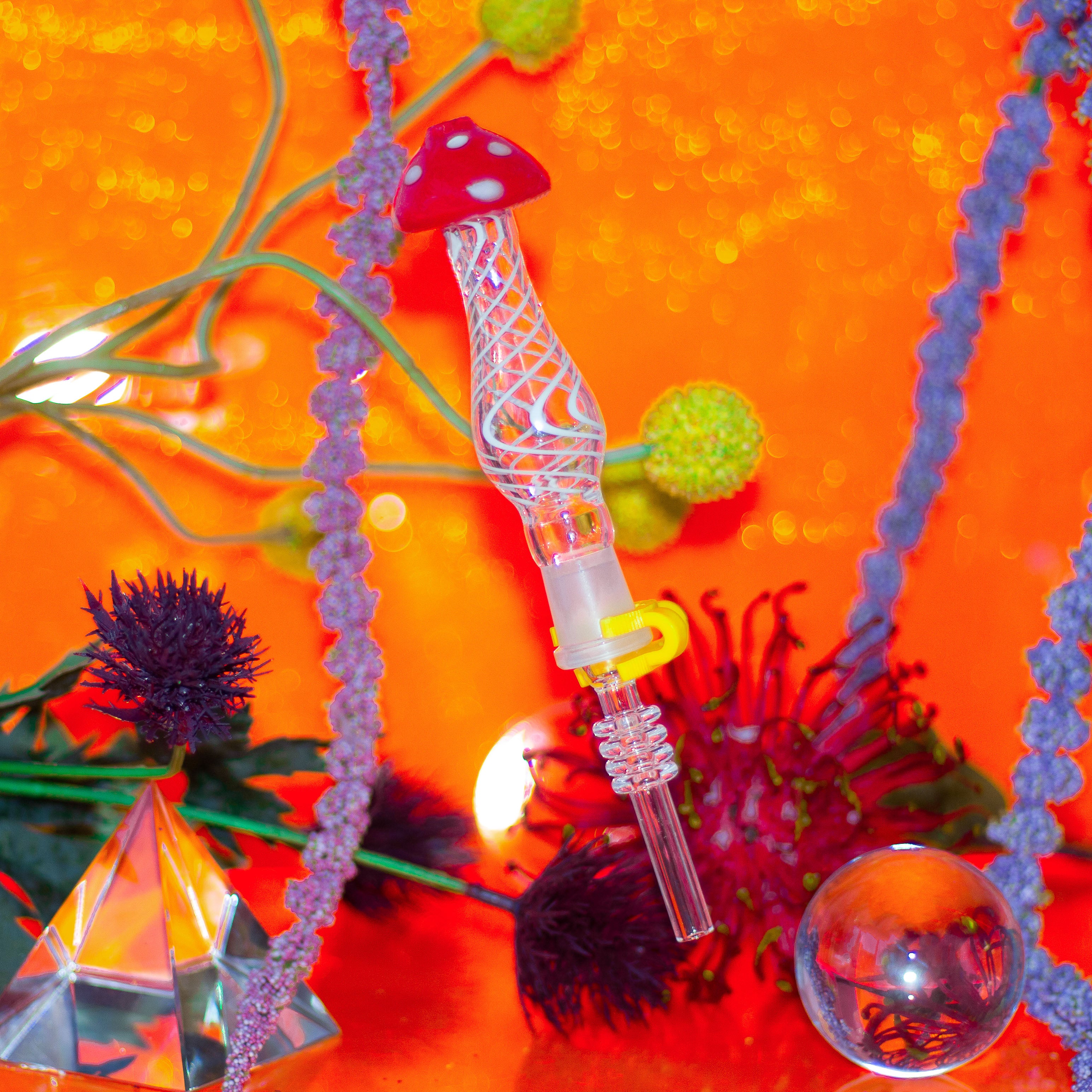 2426 10mm Fumed Mushroom Glass Nectar Straw – Up-N-Smoke