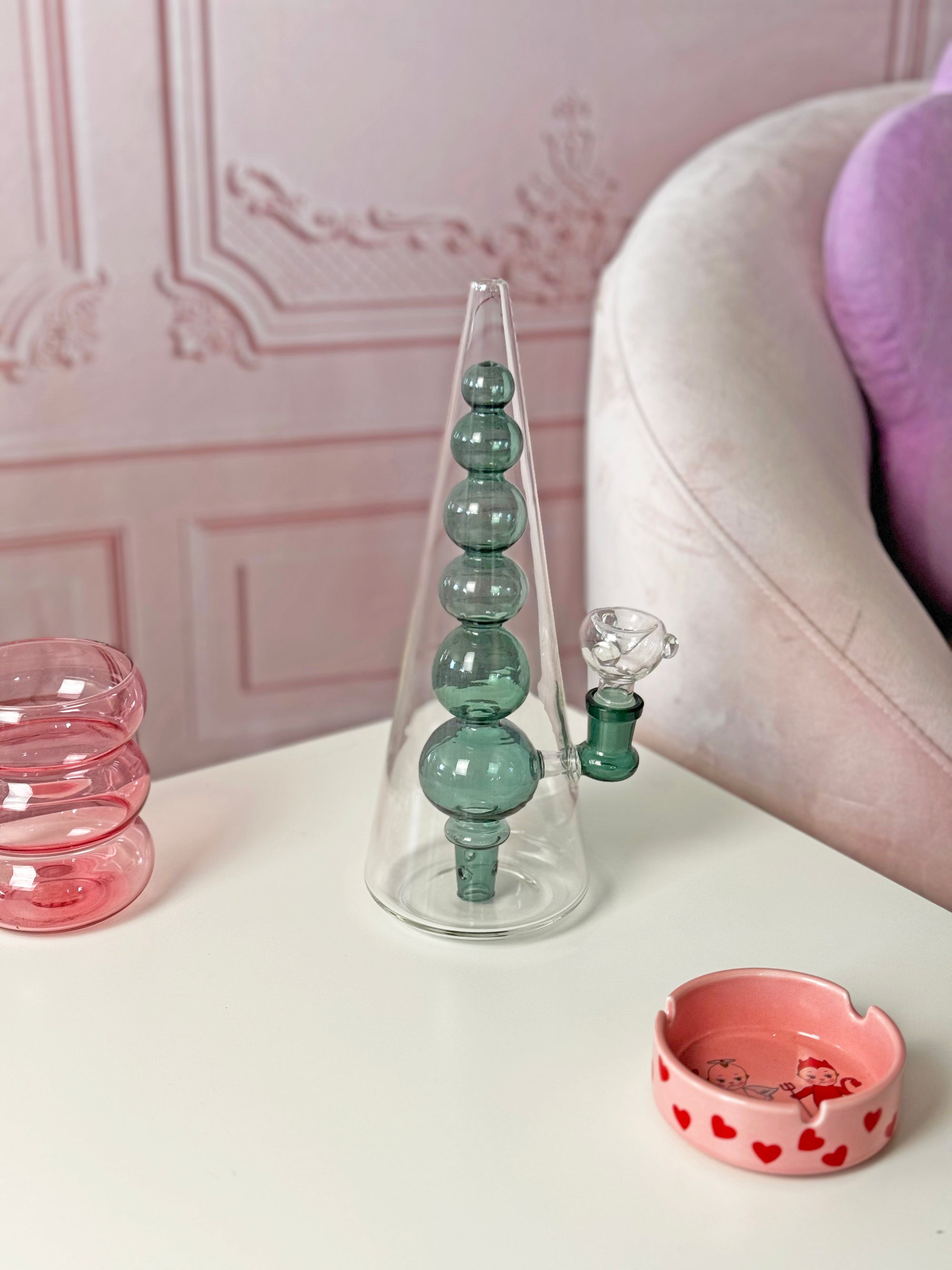 Bubble vase water pipe- teal