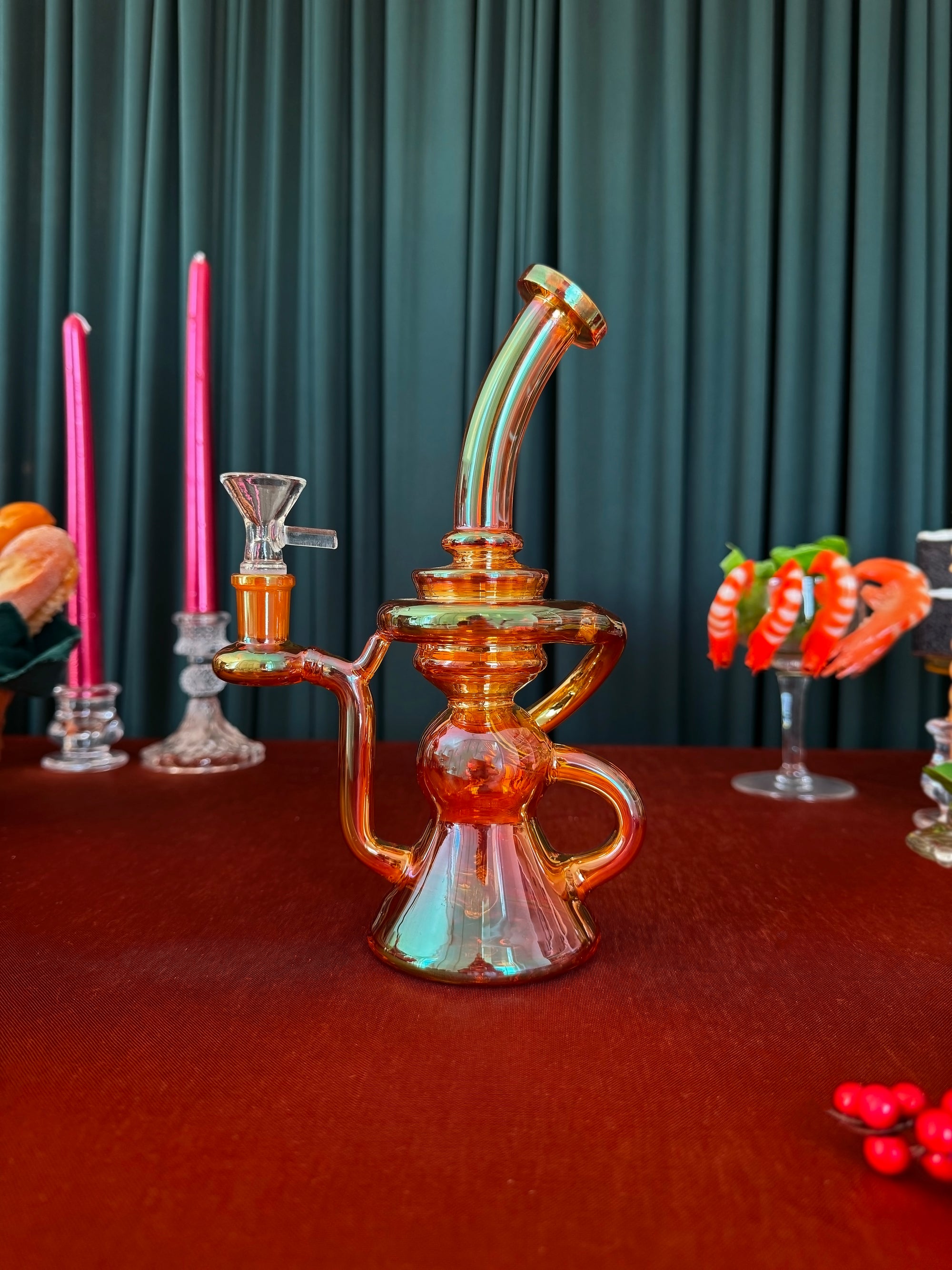 Hourglass Recycler- Ruby