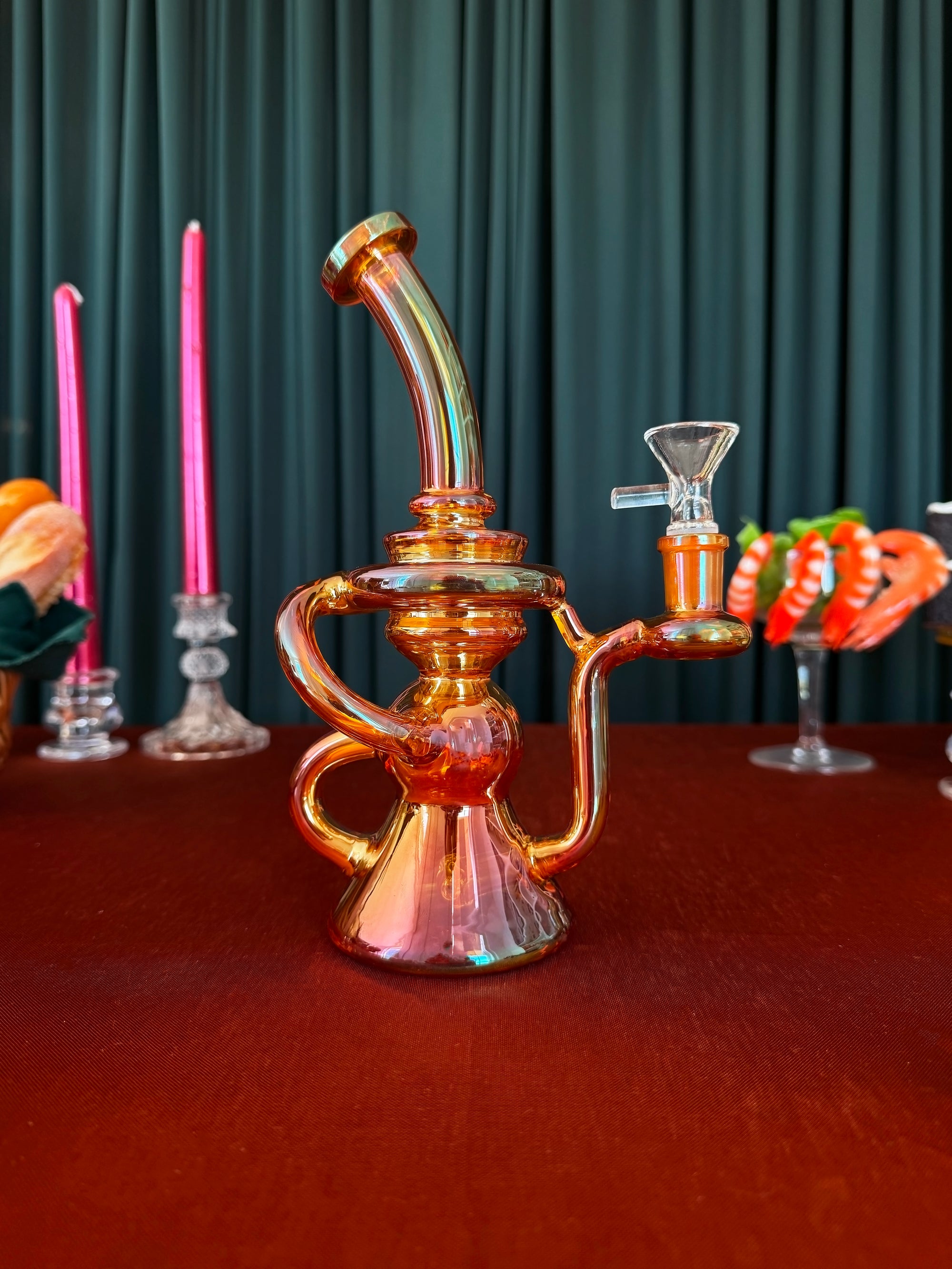 Hourglass Recycler- Ruby