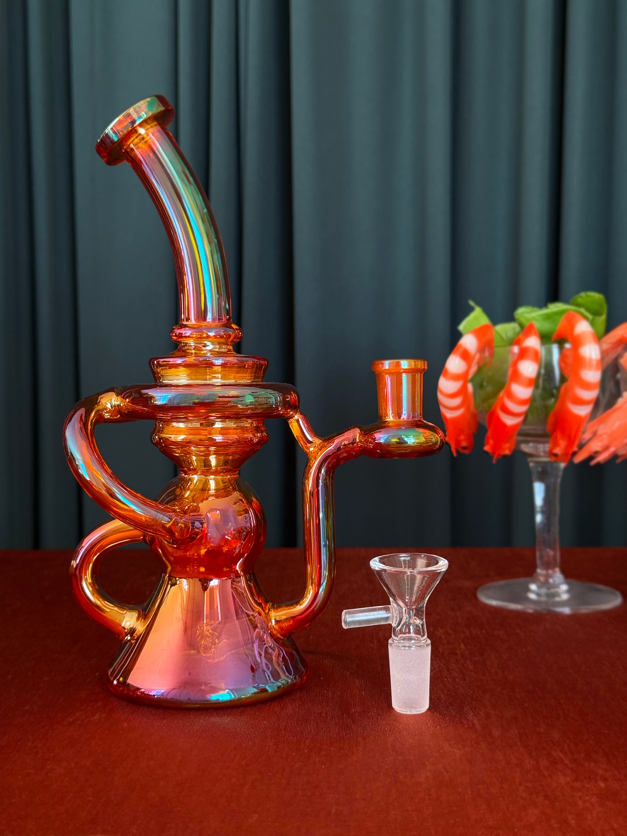 Hourglass Recycler- Ruby