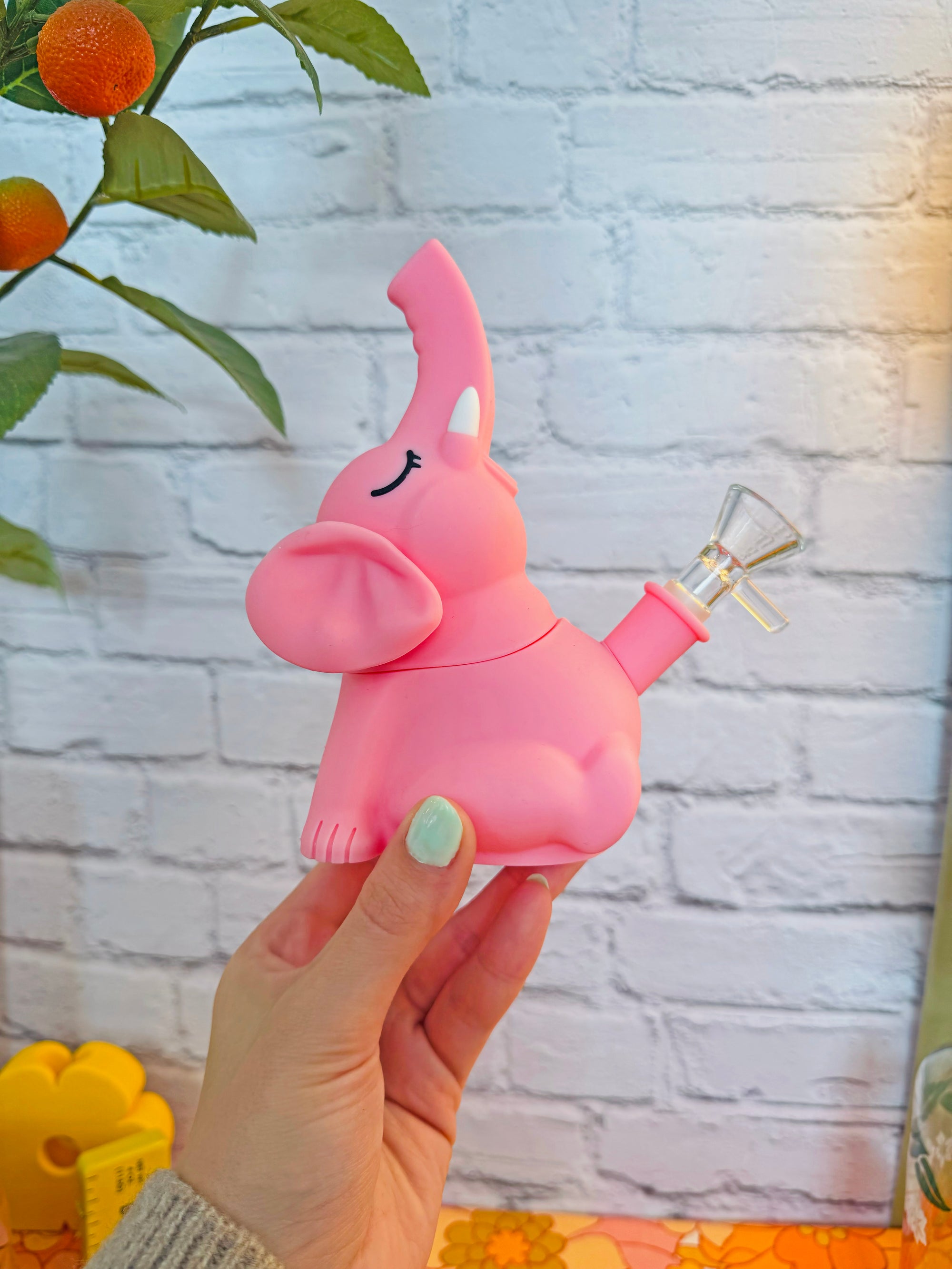 Pink Elephant Silicone Bong